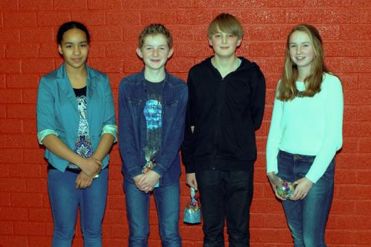 Wissal, Huib, Lotte and Aase win School Round Junior Speaking Contest 2015