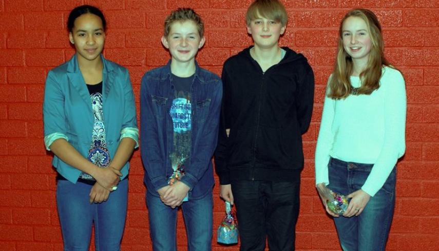 Wissal, Huib, Lotte and Aase win School Round Junior Speaking Contest 2015